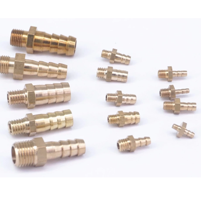 LOT10 Fit Tube I/D 2.5/3/4/5/6/8/10mm Barbed -M3 M4 M5 M6 M8 M10 M12 M16 Male Brass Splicer Tube Connectors Fittings