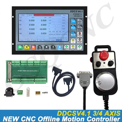 New upgrade DDCSV4.1 3/4 Axis G Code CNC Offline Stand Alone Controller For Engraving Milling Machine With E-Stop MPG Handwheel